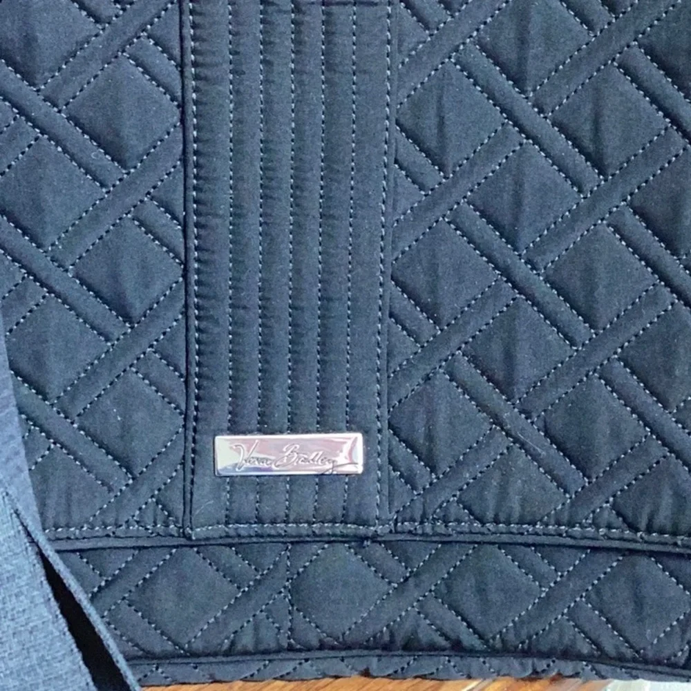 Vera Bradley Black Quilted Messenger Bag, laptop bag